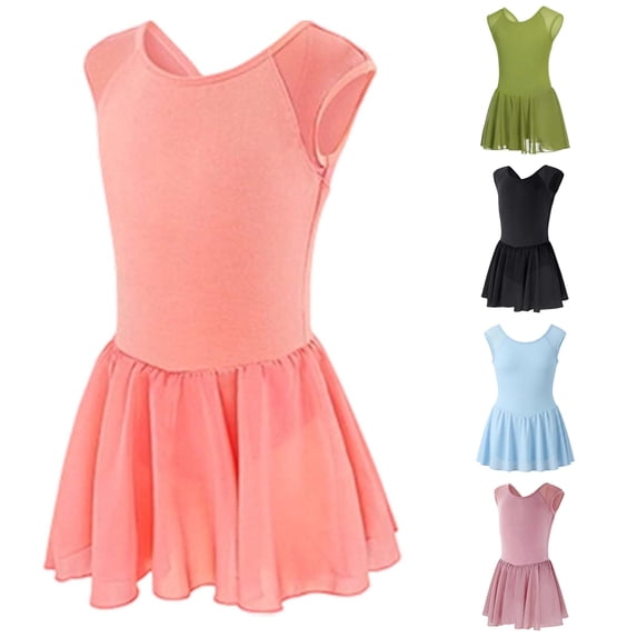 JAJAHO Ballet Leotards For Girls Dance Leotards With Skirt Classic Sleeveless Gymnastic Ballerina Outfit 4-16Y