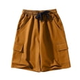 thumbnail image 1 of JAJAHO Boys Athletic Cargo Shorts Kids Sport Casual Drawstring Summer Running Solid Color Multi Pockets Loose Fit Straight Leg Shorts 4-12Y Soft Trousers, 1 of 7