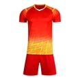 thumbnail image 1 of JAJAHO Boys Athletic Shorts Set Kids 2 Piece Performance Gym Summer Outfits V Neck Short Sleeve T Shirts And Shorts Basketball Football Sets, 1 of 4