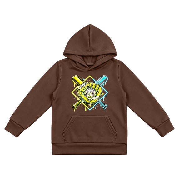 JAJAHO Boys Baseball Graphic Hoodie Kids Sweatshirt Long Sleeve Casual Loose Pullover 3-14Y