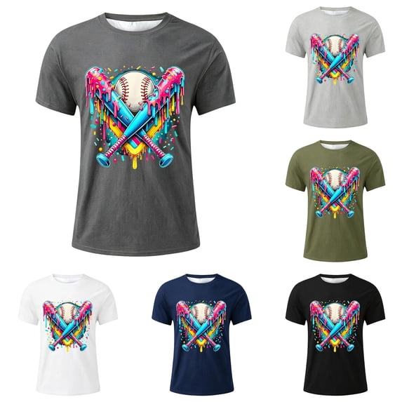 JAJAHO Boys Baseball Graphic T-Shirt Short Sleeve Crew Neck Loose Fit Tees For Kids 2-13Y