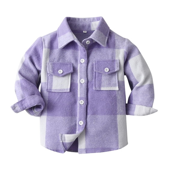 JAJAHO Boys Button Down Shirt Kids Toddler Plaid Long Sleeve Dress Shirts With Pocket Back To School Clothes 3M-8Y