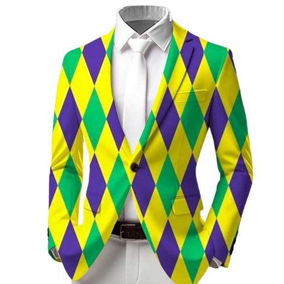 JAJAHO Boys Carnival Formal Jacket For Kids Rave Party Long Sleeve Button Up Dress Coat Slim Fit Blazer 3-14 Years