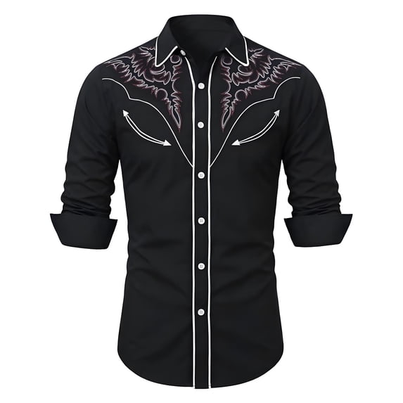 JAJAHO Boys Cowboy Hippie Shirts Long Sleeve Button Down Collared Casual Floral Printed Shirts For Kids 4-13Y Versatile Tops