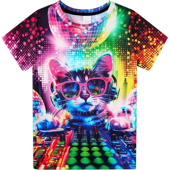 JAJAHO Boys Crewneck Short Sleeve T Shirts For Kids Toddler Summer Funny Printed Graphic Tee Casual Playwear 1-13Y Versatile Tops