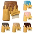 thumbnail image 1 of JAJAHO Boys Girls Athletic Shorts With Liner Ice Cream Printed Loose Fit 2 In 1 Running Shorts With Pockets For Unisex Kids 2-14Y, 1 of 4