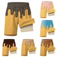 thumbnail image 1 of JAJAHO Boys Girls Athletic Shorts With Liner Ice Cream Printed Loose Fit 2 In 1 Running Shorts With Pockets For Unisex Kids 2-14Y, 1 of 4