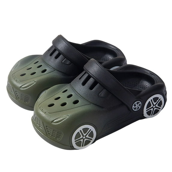 JAJAHO Boys Girls Clog Funny Garden Shoes Sandals For Toddlers Kids Summer Beach Pool Shower Footwear Cartoon Car Design Slip On Comfortable Shoes