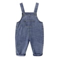 thumbnail image 1 of JAJAHO Boys Girls Denim Overalls Kids Toddler Adjustable Straps Bib Jeans Pants With Pockets 0-6Y, 1 of 3