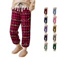 thumbnail image 1 of JAJAHO Boys Girls Pajamas Pants Christmas Sleepwear Bottoms Sizes 1-13 Drawstring Kids Loungewear Pants, 1 of 5