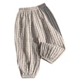 thumbnail image 1 of JAJAHO Boys Girls Plaid Pants Kids Toddler Summer Lightweight Elastic Waist Ankle-Tied Pants 1-6Y Versatile Trousers, 1 of 4