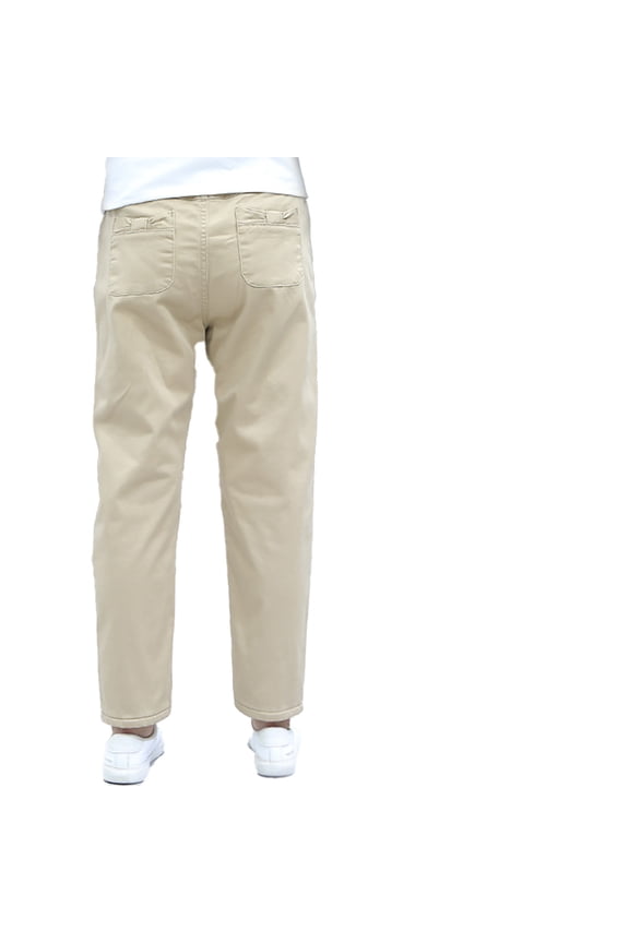 Boys Girls School Uniform Pants Soft Stretch Loose Fit Straight Leg Comfortable Elastic Waist Dress Pants With Pockets 3-18Y Kids Teens Stylish Trousers