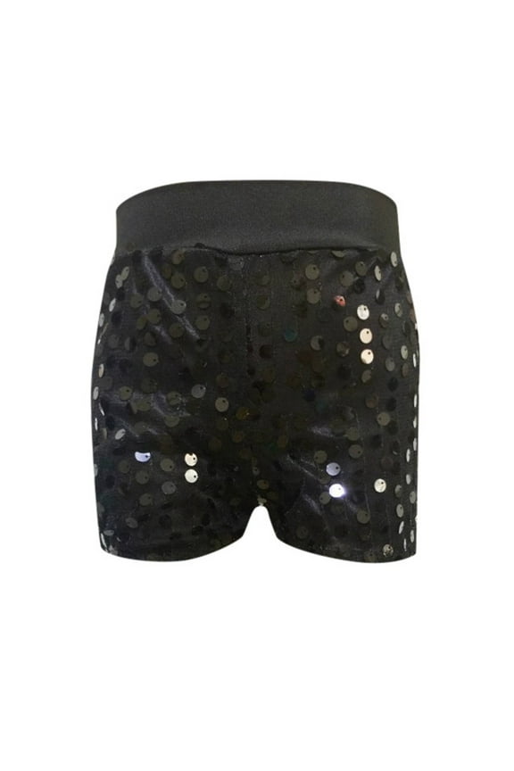 Boys Girls Sequin Micro Shorts High Waisted Fashion Sparkly Shorts Rave Party Dance Bottoms For Unisex Kids 2-16 Years Soft Trousers