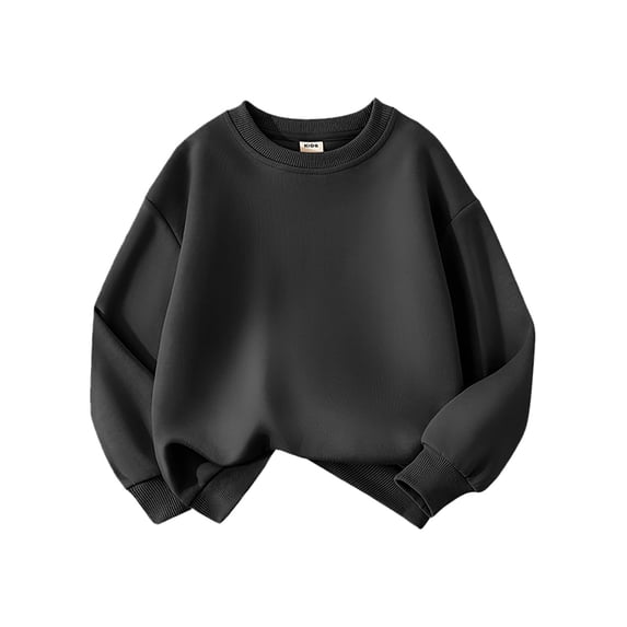JAJAHO Boys Girls Sweatshirts Kids Basic Solid Color Long Sleeve Crewneck Pullover Fall Tops 3-13Y