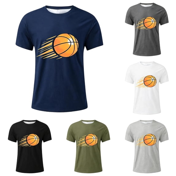 JAJAHO Boys Graphic Tees Basketball Printed Short Sleeve Crew Neck Loose Fit T Shirt For Kids 2-13Y