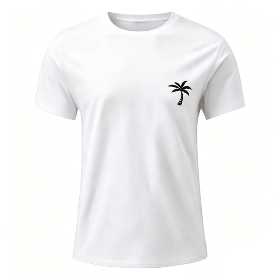 JAJAHO Boys Hawaiian Graphic Tees Coconut Tree Print Casual Short Sleeve Crew Neck T Shirt Summer Beach Clothes For Kids 2-13Y Trendy Tops