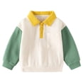 thumbnail image 1 of JAJAHO Boys Polo Shirts Kids Toddlers Cotton Color Block Long Sleeve Spring Fall Collared Polos With Pocket 2-8Y, 1 of 3
