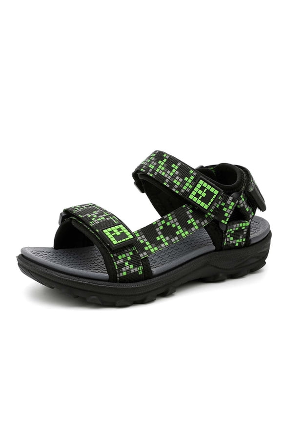 Boys Sandals Open Toe Summer Outdoor Sport Sandals Camouflage Athletic Lightweight Hook And Loop Walking Shoes For Little/Big Kids