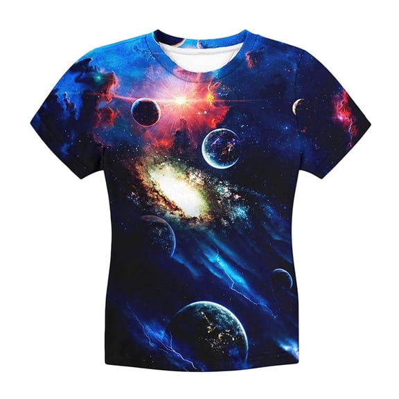 JAJAHO Boys Shirts Short Sleeve Shirts For Boys T-Shirts Kids Toddler Teens Printed Tees Clothes Summer Soft Tops