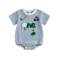 thumbnail image 1 of JAJAHO Boys Short Sleeve Bodysuit Baby Boy Clothes Cartoon Embroidery Striped Short Sleeve Toddler Romper 6-18M Trendy Onesie, 1 of 3