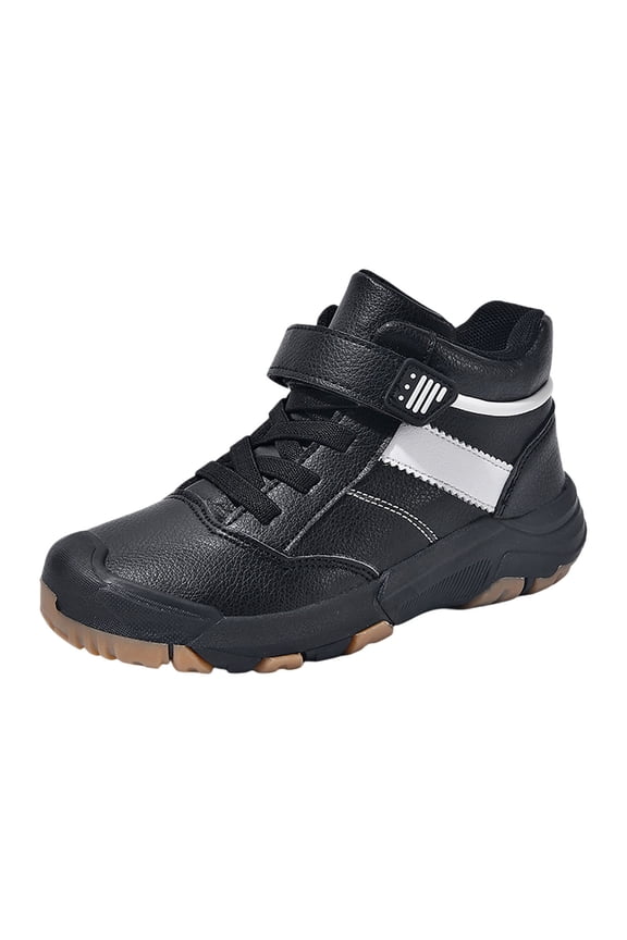 Boys Sneakers Hiking Ankle Boots Barefoot Winter Warm Athletic Strap Snow Boots For Kids Outdoor Adventure Trekking Versatile Shoes