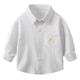 thumbnail image 1 of JAJAHO Boys Striped Button Down Shirt Long Sleeve Toddler And Kids Cotton Clothes Lightning Embroidery Shirts 1-8Y, 1 of 8