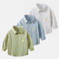 thumbnail image 1 of JAJAHO Boys Striped Button Down Shirt Long Sleeve Toddler And Kids Cotton Clothes Lightning Embroidery Shirts 1-8Y, 1 of 3