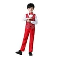 thumbnail image 1 of JAJAHO Boys Suit Shiny Dress Outfit Formal Gentleman Clothes Set Dress Collared Shirt Sequins Waistcoat Suit Pants Bowtie 4PCS Set For 3-16 Years, 1 of 4