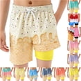 thumbnail image 1 of JAJAHO Boys Swim Trunks Boy Bathing Suit Quick Dry Swim Shorts With Liner Ice Cream Printed Drawstring Swimwear Bottoms With Pockets 2-14Y, 1 of 4