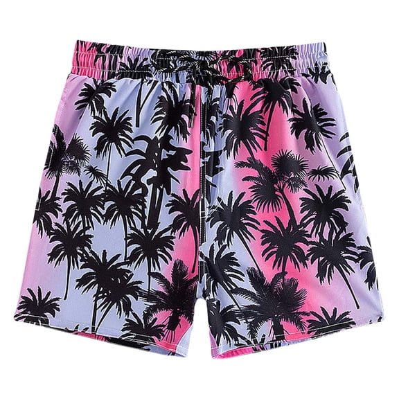 JAJAHO Boys Swim Trunks Leaf Print Beach Water Sport Shorts Quick Dry Swimsuit Bottoms Bathing Suit Cozy Swimwear