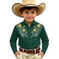 thumbnail image 1 of JAJAHO Boys Western Cowboy Shirts Long Sleeve Floral Retro Style Button Down Collared Shirts For Kids 4-13Y Soft Tops, 1 of 4