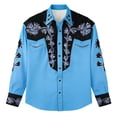 thumbnail image 1 of JAJAHO Boys Western Cowboy Shirts Retro Floral Print Long Sleeve Button Down Collared Shirts For Kids 4-13Y Soft Tops, 1 of 4
