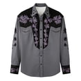 thumbnail image 1 of JAJAHO Boys Western Cowboy Shirts Retro Floral Print Long Sleeve Button Down Collared Shirts For Kids 4-13Y Versatile Tops, 1 of 4