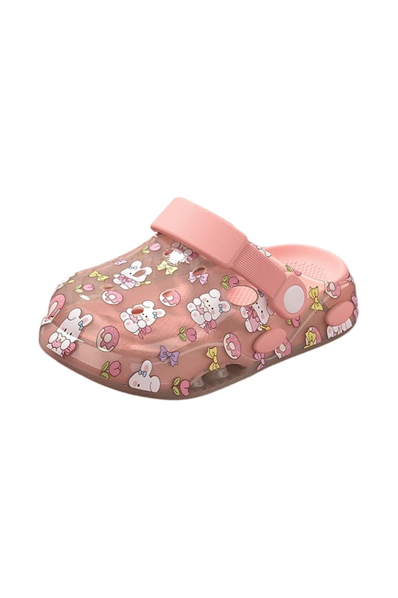 Bunny Print Kids Clogs For Girls Sandals Cute Cartoon On Garden Shoes Waterproof Summer Beach Pool Shower Slippers Stylish Shoes