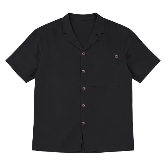 JAJAHO Button Up Shirts Men Linen Short Sleeve Summer Beach Casual Loose Fit Collared Solid Color Shirt With Pocket Business Work Wear Stylish Tops