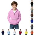 thumbnail image 1 of JAJAHO Cargo Hoodies For Kids Boys Quarter Zip Long Sleeve Hooded Sweatshirts With Zipper Pockets 5-16Y, 1 of 7