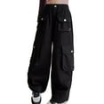 thumbnail image 1 of JAJAHO Cargo Pants For Girls Baggy Wide Leg Elastic Waist Palazzo Pants With Multi Pockets, Sizes 4-11Y, 1 of 4