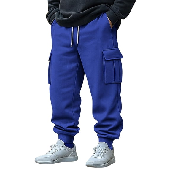 JAJAHO Cargo Pants Mens Joggers Utility Multiple Pockets Drawstring Waist Comfortable Daily Wear Trousers Climbing Fishing Ankle-Tied Stylish Trousers