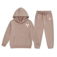 thumbnail image 1 of JAJAHO Children's 2 Piece Set Sweatsuit Unisex Kids Heart Baseball Print Hoodies Sweatshirt Jogger Sweatpants 1-13 Years Cozy Track Suits, 1 of 9