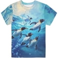 thumbnail image 1 of JAJAHO Cute Graphic Tees For Boys Girls Penguin Printed Crew Neck Short Sleeve Loose Fit T Shirt Kids Toddler Summer Clothes 2-14Y Soft Tops, 1 of 5