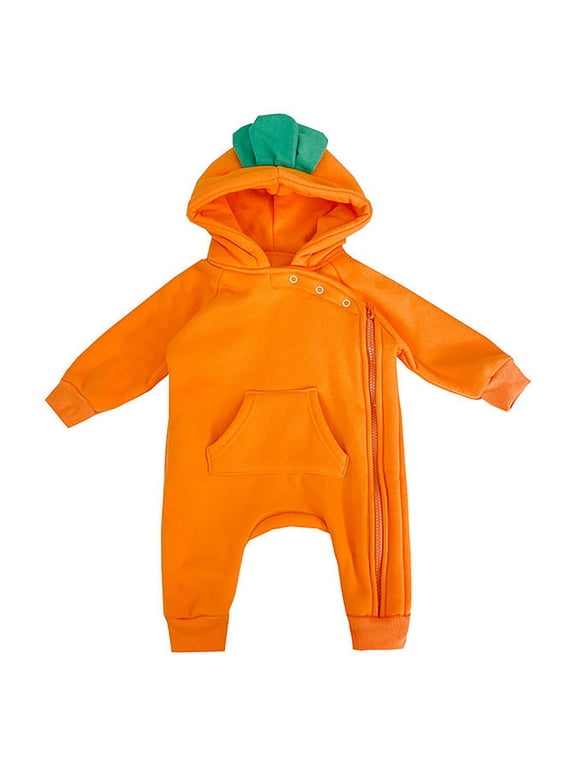Easter Baby Romper Toddler Infant Clothes Long Sleeve Hooded Carrot Design Zipper Jumpauit For Boys Girls 3M-3T Trendy Onesie