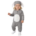 thumbnail image 1 of JAJAHO Easter Bunny Romper Baby Boy Girl Jumpsuit Cute Long Sleeve Button Down Onesie With Ears Hat 2 Piece Holiday Outfits 0-3T Cozy One-Pieces, 1 of 9