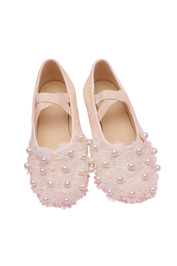 Floral Ballet Dance Shoes For Girls Soft Sole Performance Slippers For Kids Toddler Stage Ballerina Versatile Shoes