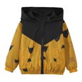 thumbnail image 1 of JAJAHO Girls Bomber Jacket Leopard Patchwork Long Sleeve Hooded Fall Jackets Sizes 1-7Y, 1 of 7