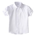 thumbnail image 1 of JAJAHO Girls Button Up Shirts School Uniform For Kids Short Sleeve Summer Basic Top Button Down Collar Regular Fit Shirts For Teens 3-16Y Stylish Tops, 1 of 4