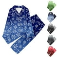 thumbnail image 1 of JAJAHO Girls Christmas Pajamas Snowflake Print Long Sleeve Button-Down 2 Piece Loungewear Set 3-14 Years, 1 of 3