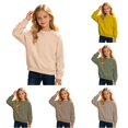 thumbnail image 1 of JAJAHO Girls Crew Neck Sweatshirt Casual Loose Long Sleeve Fall Lightweight Pullover Basic Tops For Kids 3-13Y, 1 of 6