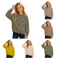 thumbnail image 1 of JAJAHO Girls Crew Neck Sweatshirt Casual Loose Long Sleeve Fall Lightweight Pullover Basic Tops For Kids 3-13Y, 1 of 4