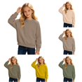 thumbnail image 1 of JAJAHO Girls Crew Neck Sweatshirt Casual Loose Long Sleeve Fall Lightweight Pullover Basic Tops For Kids 3-13Y, 1 of 4