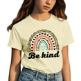 thumbnail image 1 of JAJAHO Girls Cute Graphic Tee Girl Clothes Short Sleeve T Shirt Summer Crew Neck Loose Fit Rainbow Printed Tshirts 3-13Y Comfortable Tops, 1 of 5